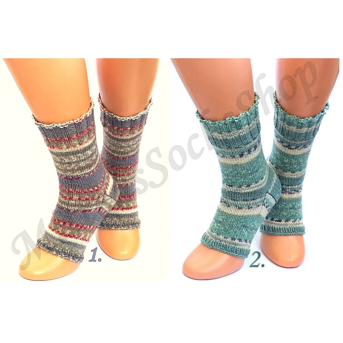 NEW Yoga Socks, Rainbow Pilates Socks, Knit Yoga Socks With Heel