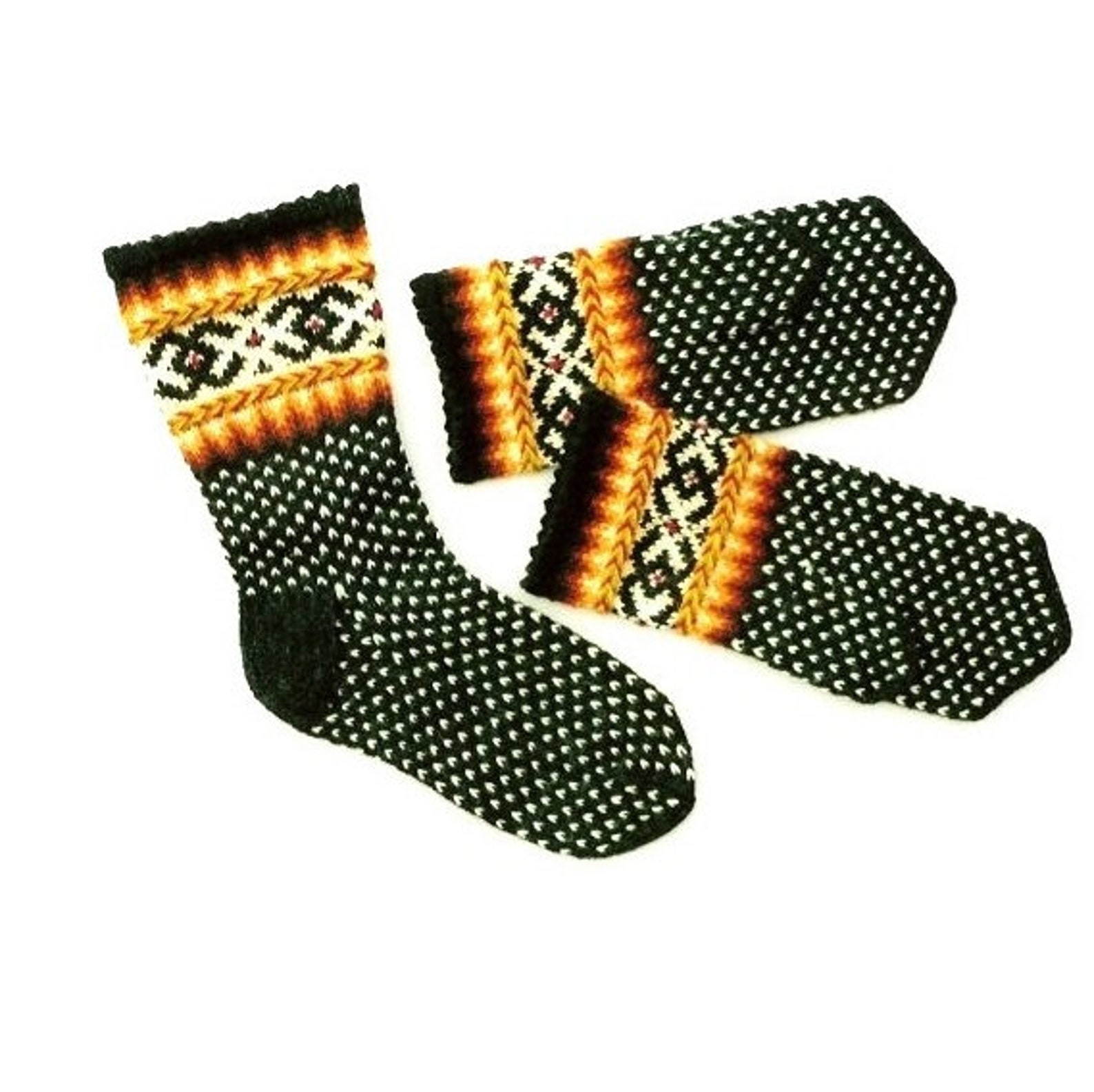 Black White Mittens Hand Knitted Wool Mittens Latvian Etsy