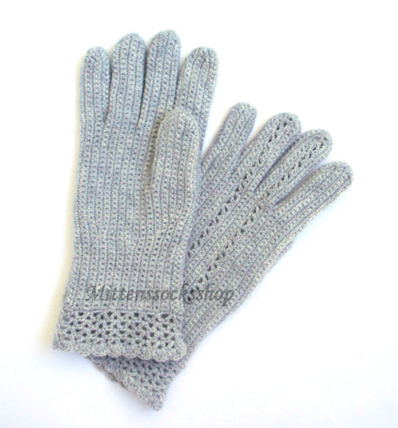 Gloves with Fingers, Crochet Gloves, Womens Gloves with Fingers, Girls Finger Gloves, Knit Wool Gloves, Fingerless Gloves, Arm Warmers, Gift image 4