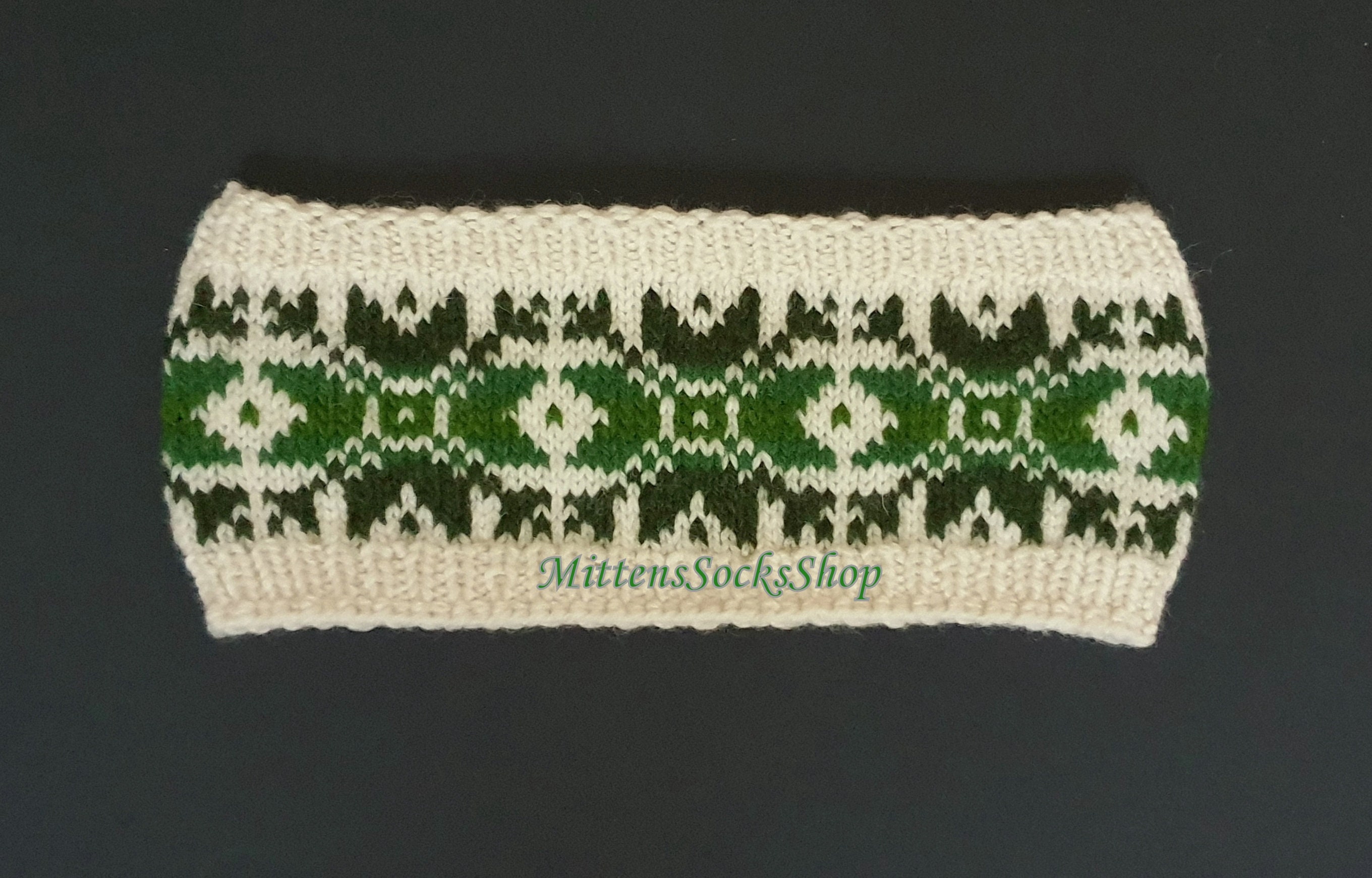 Hand Knit Nordic Headband Ear Warmer Fair Isle Headband Etsy