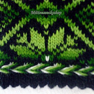 Green Black Knitted Mittens, Wool Mittens, Wool Gloves, Latvian Mittens, Scandinavian Mittens, Winter Gloves, Warm Mittens, Adult Mittens image 3