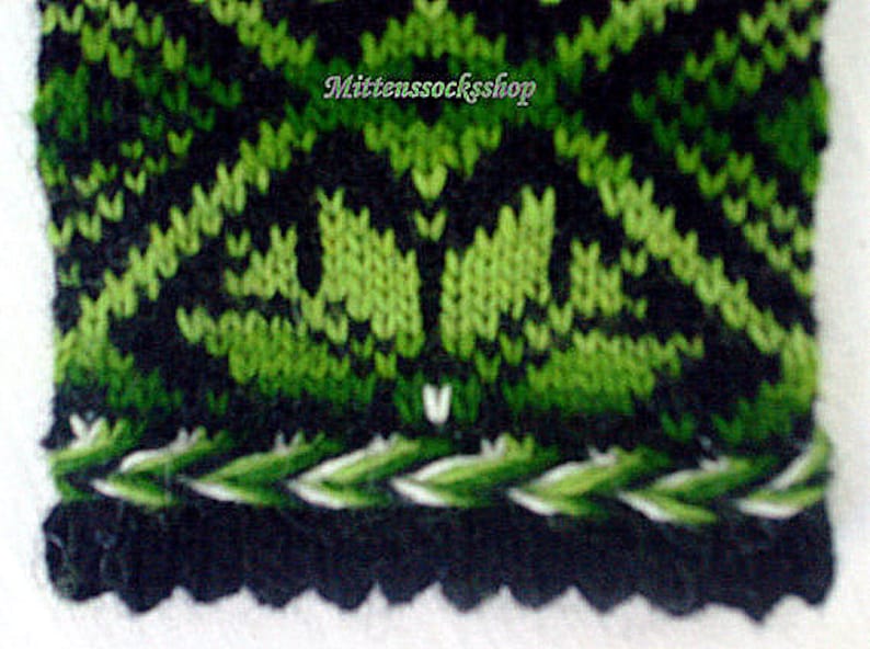 Green Black Knitted Mittens, Wool Mittens, Wool Gloves, Latvian Mittens, Scandinavian Mittens, Winter Gloves, Warm Mittens, Adult Mittens image 3