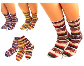 Hand Knitted Rainbow Socks, Striped Socks, Wool Socks, Warm Socks, Raibow Socks, Winter Socks, Colorful Womens Socks, Bright Mens Socks