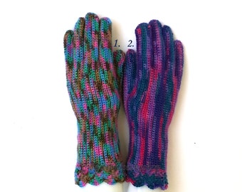 Crocheted Wool Finger Gloves: Colorful Gloves with Fingers
