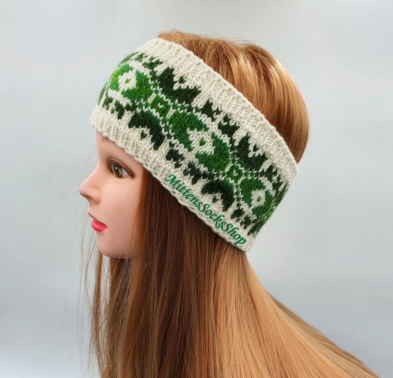 Hand Knit Nordic Headband Ear Warmer Fair Isle Headband Etsy