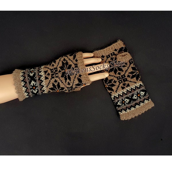 Handschuhe - Hand on Heart - fair isle gloves black