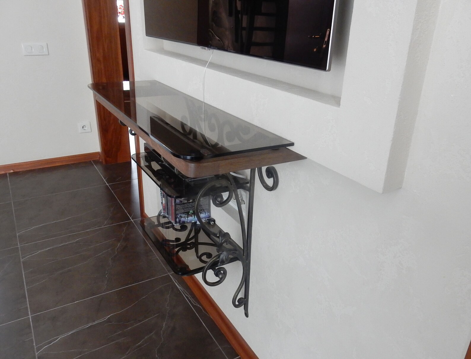 Wrought Iron Coffee Table Iron Clock Table on Wheels Oak Table Etsy