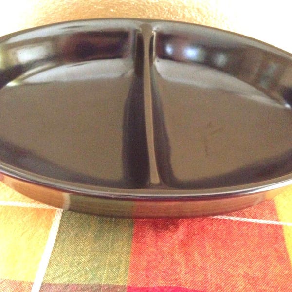 Vintage 1970s Franciscan Madeira Oval Vegetable Dish: Brown & Olive Green Earthenware