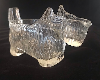 L.E. Smith Scottie Dog Cream Pitcher, Vintage Clear Glass, 1930’s Post Grape Nut Flakes, Man’s Best Friend, Canine, Family Pet, Dog Lover