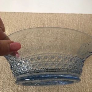 Imperial Glass Co Huckabee 666 Pattern Cane & Flute Serving Bowl, Pretty Blue, Collectible, image 6