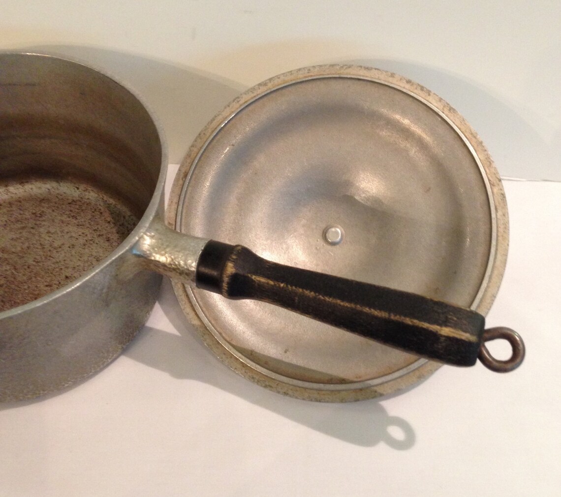 Club Hammered Aluminum Sauce Pan Hammercraft Cookware Wooden Etsy