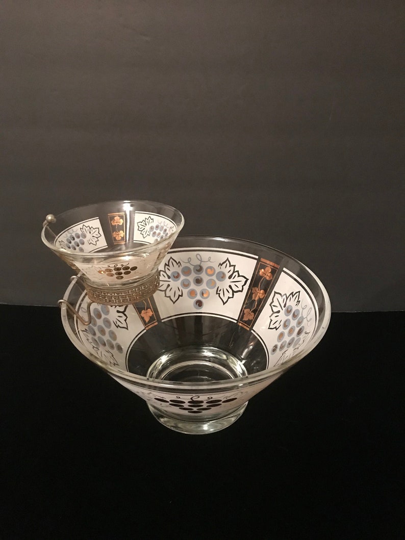 Anchor Hocking 3 Pc Chip and Dip Set 22KT Golden Grapes Etsy