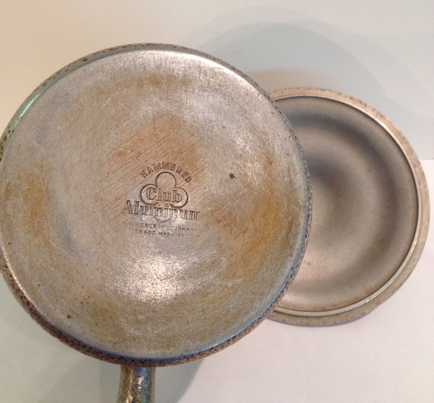 Club Hammered Aluminum Sauce Pan Hammercraft Cookware Wooden Etsy