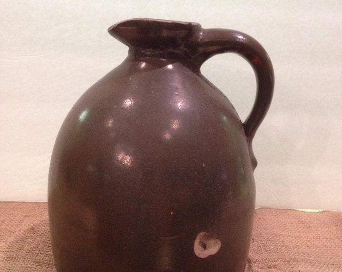 Antique Molasses / Jug, Primitive Beehive Crock, 1 Gallon, Pour