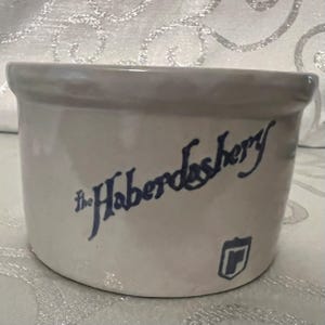 Haberdashery Advertising Butter Crock, Radisson Hotel Minnesota, Sandstone, 2 Cup.