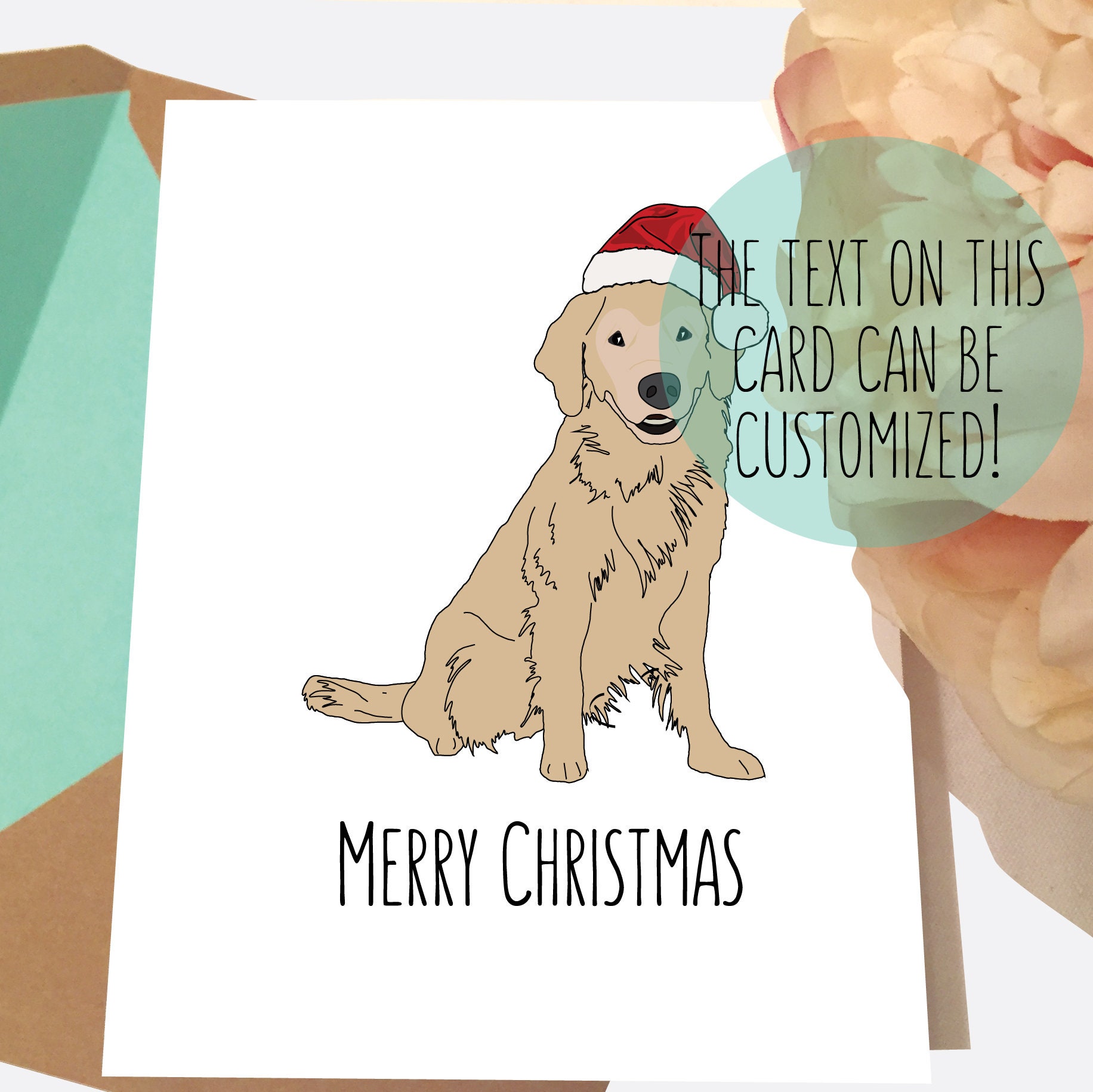 Golden Retriever Christmas Cards | Golden Retriever Card | Merry ...