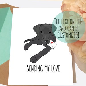 Dog Quarantine Card | Black Labrador | Sending My Love | Dog Lover Gifts | Lab Mom Gifts | Happy Valentine&#39;s Day Card