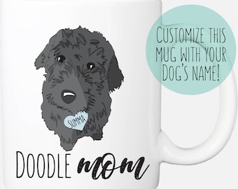 Black Doodle Mom Mug