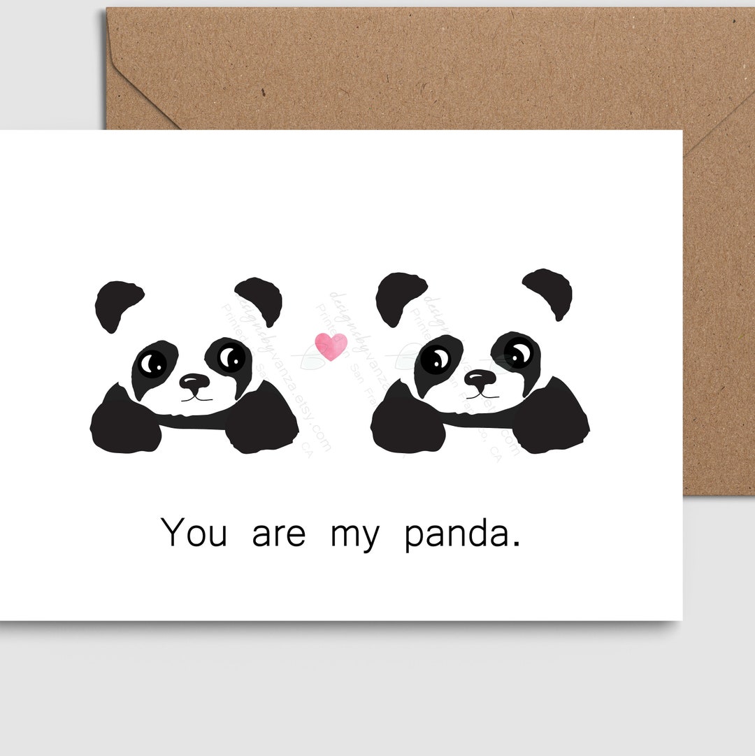 Día de san valentín con una linda pegatina de panda, álbum de recortes.