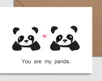 Panda Card | You Are My Panda | Valentines Day Card