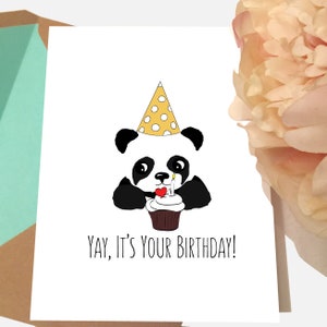 Panda Card | Happy Birthday | Cute Birthday Card | Panda Birthday Card