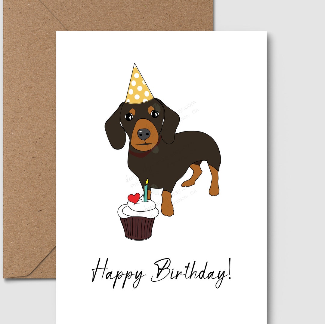 Dog Birthday Cards | Dachshund Card | Happy Birthday! - Etsy