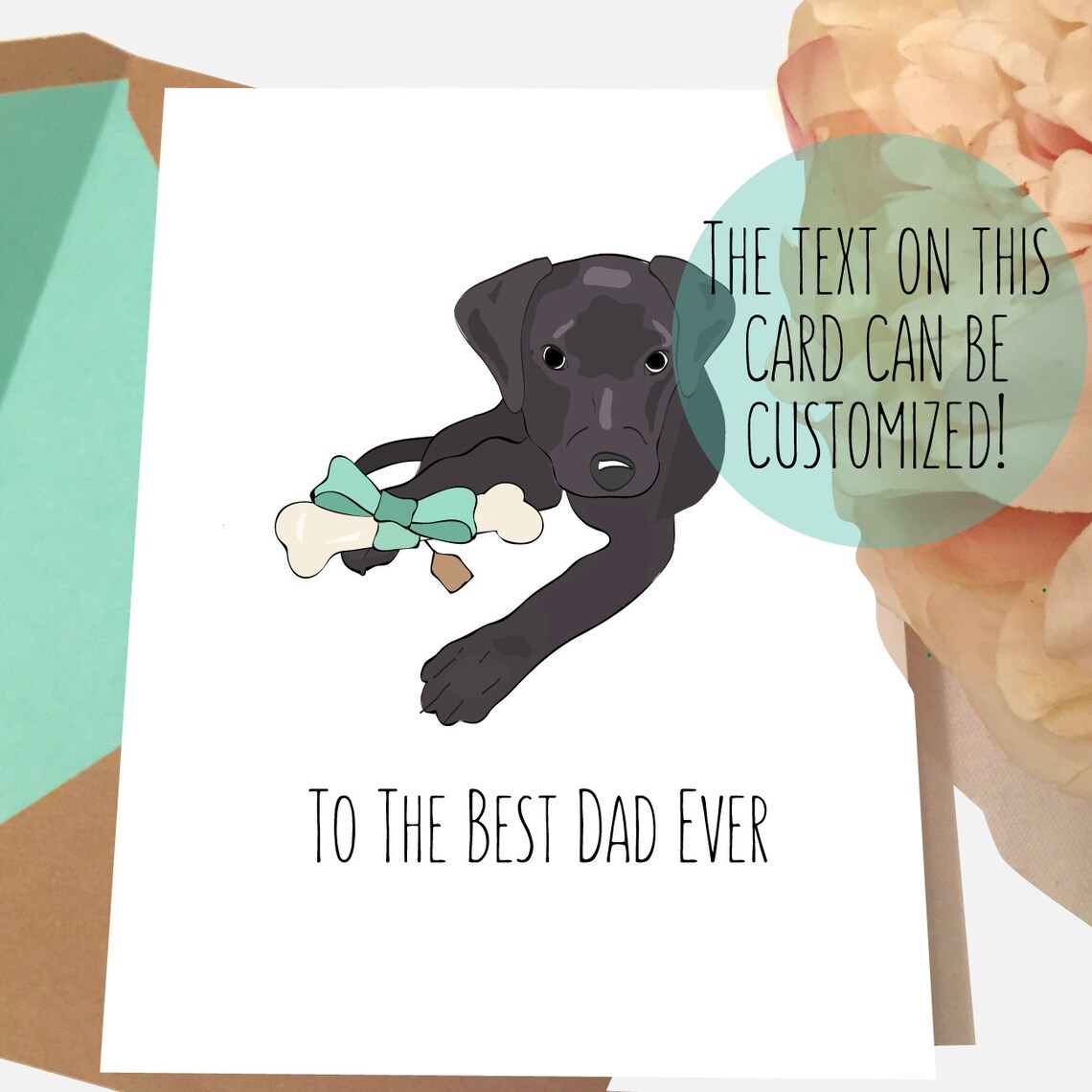 Dog Dad Birthday Card | Black Labrador | Best Dad Ever | Birthday Card ...