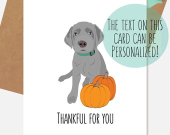 Labrador Puppy Thanksgiving Card |  Labrador Puppy Card | Thankful for You