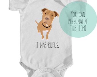 Red-Nosed Pitbull Onesie | Dog Baby Clothes
