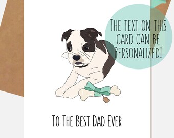 English Bulldog Puppy Fathers Card | To the Best Dad Ever