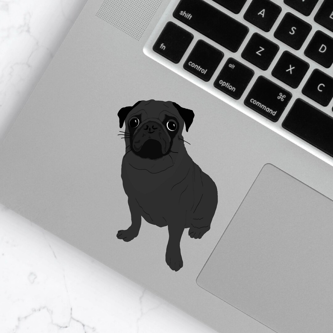 Pug Sticker | Black Pug | Laptop Vinyl Decal - Etsy