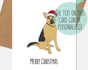 German Shepherd Christmas Card | Merry Christmas | Custom Dog Card