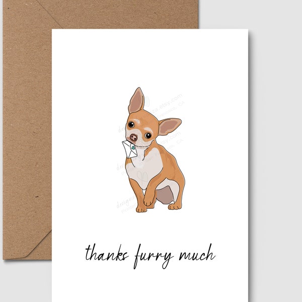 Chihuahua Thank You Card | Personalized Dog Cards