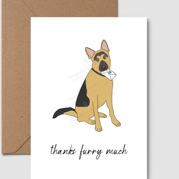 German Shepherd Thank You Card | Personalized Dog Cards