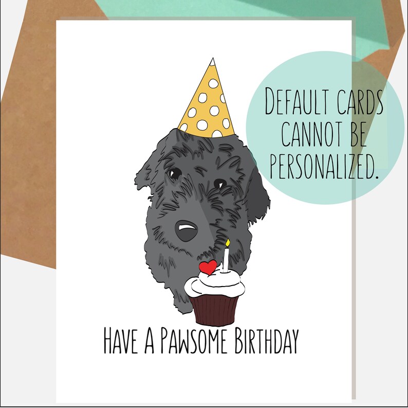 GOLDEN Doodle Card Dog Birthday Card Labradoodle Birthday