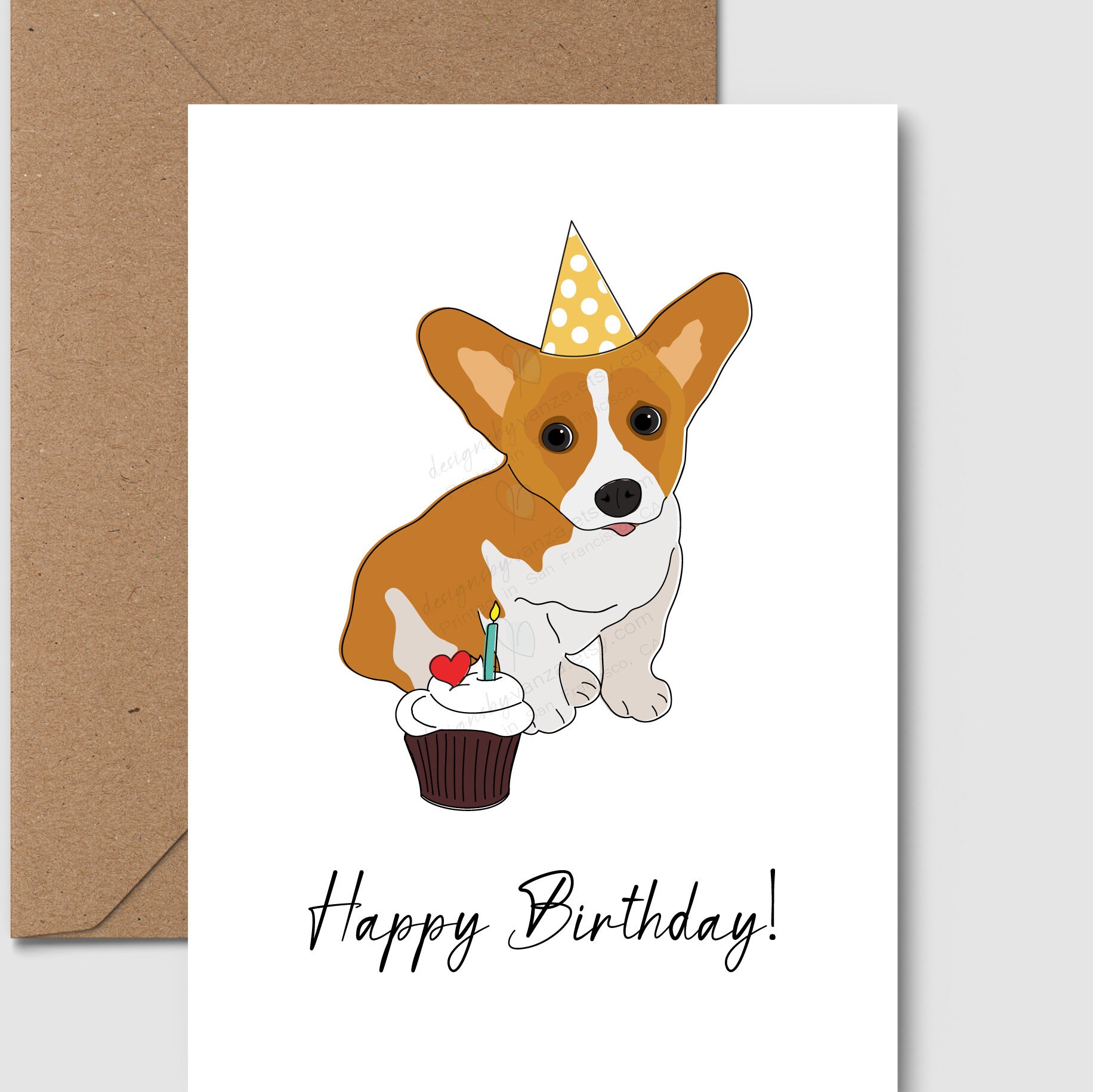 Dog Birthday Cards | Corgi Card | Happy Birthday! - Etsy dog-birthday-cards-corgi-card-happy-birthday-etsy