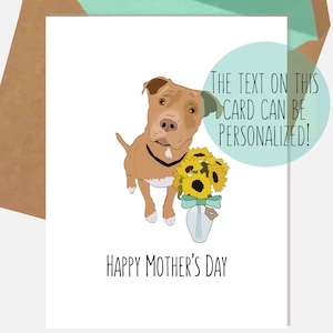 Red Pitbull Mothers Day Card | Happy Mother&#39;s Day