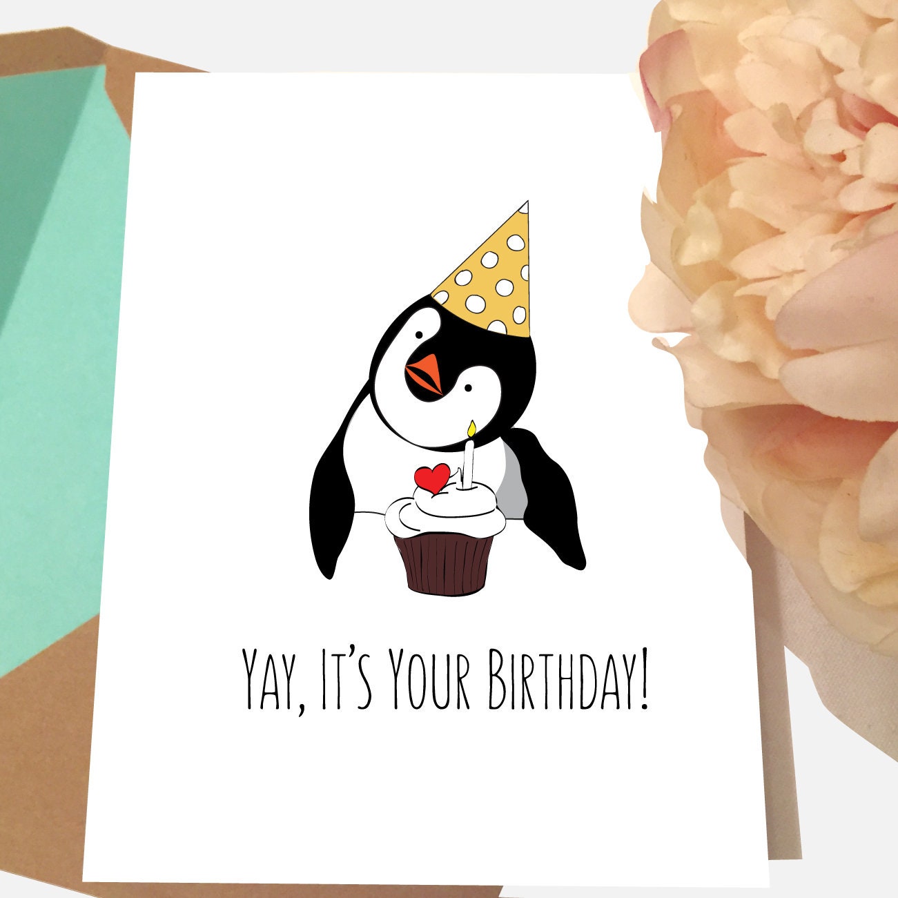 Penguin Happy Birthday Card