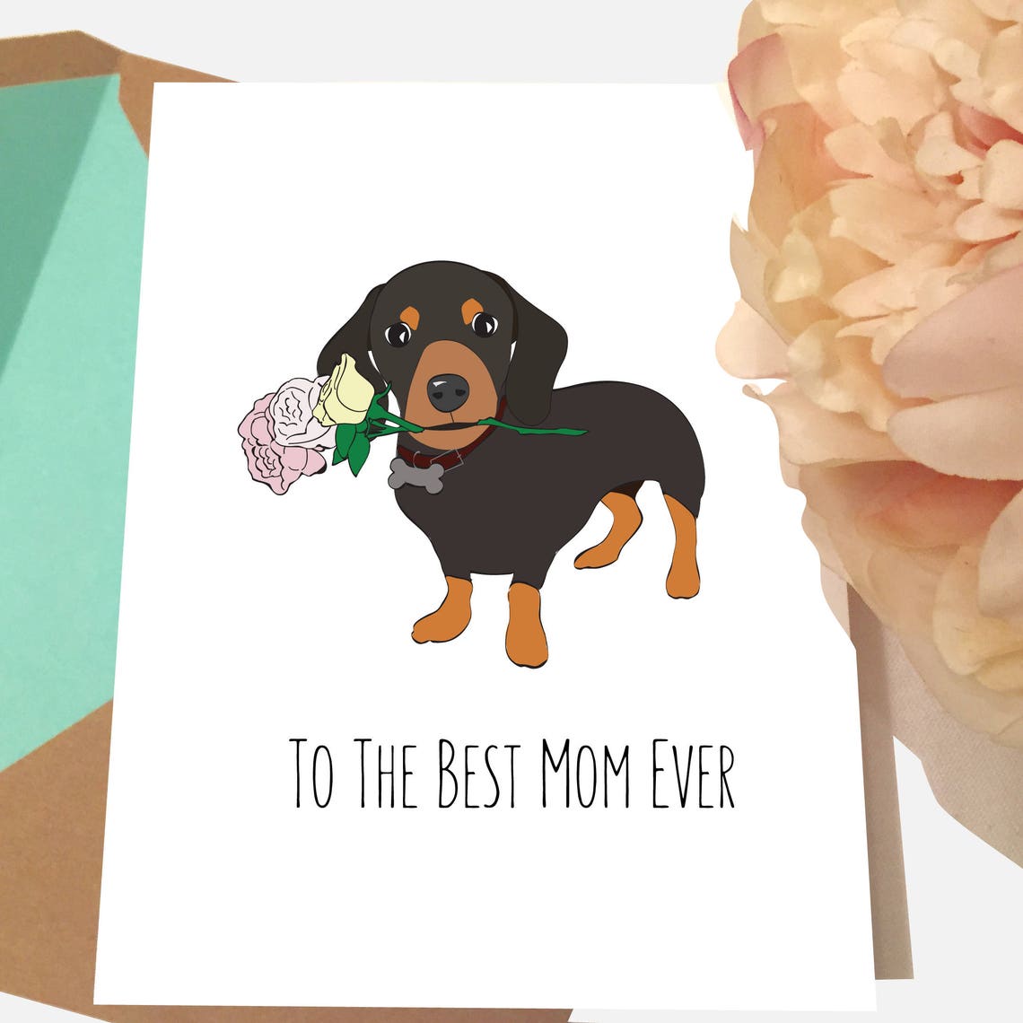 Dog Mom Birthday Card Dachshund Card to the Best Mom Ever - Etsy
