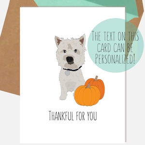 West Highland Thanksgiving Card | West Highland White Terrier Card | Thankful for You