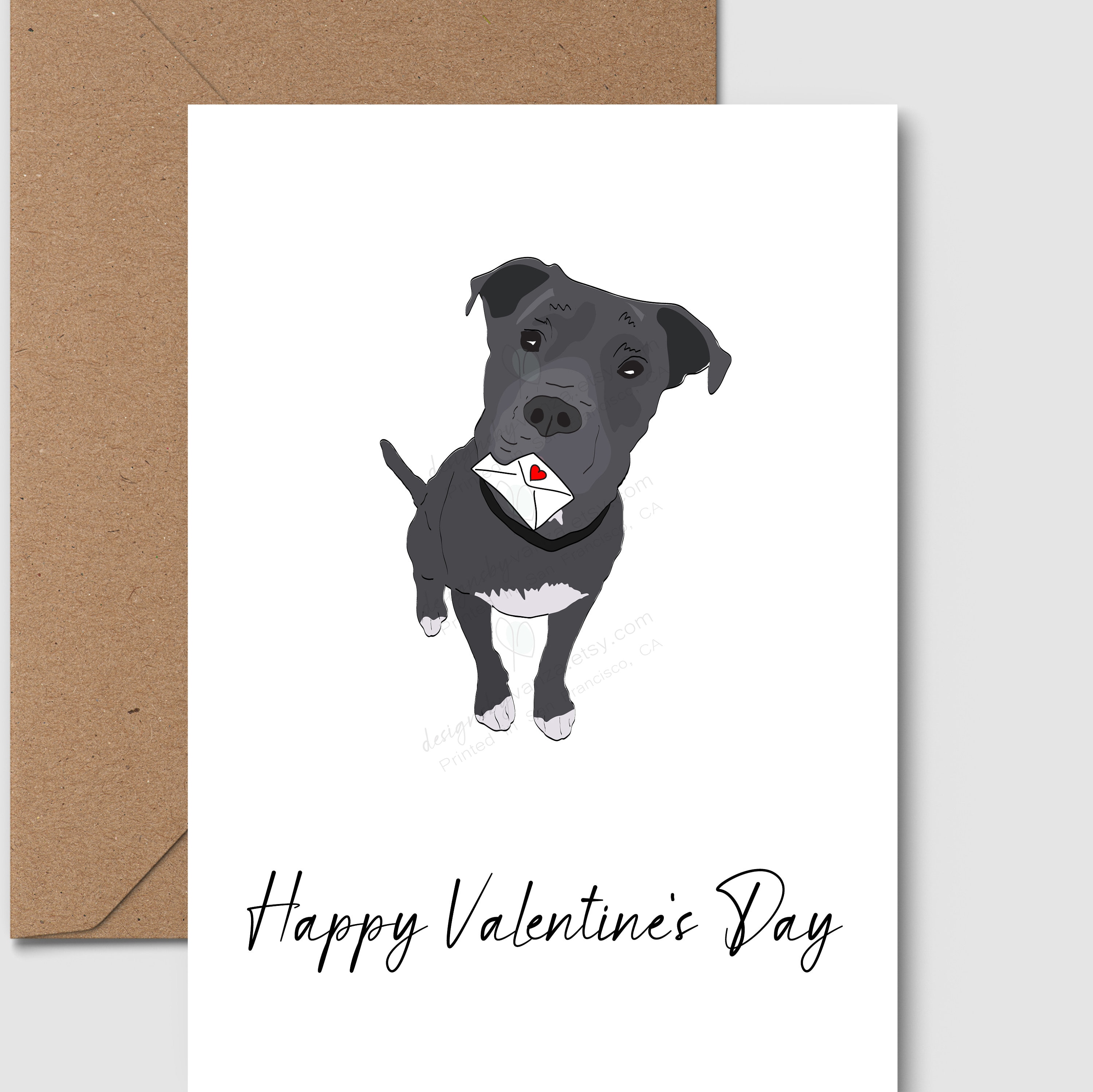 Pitbull Valentine Day Cards