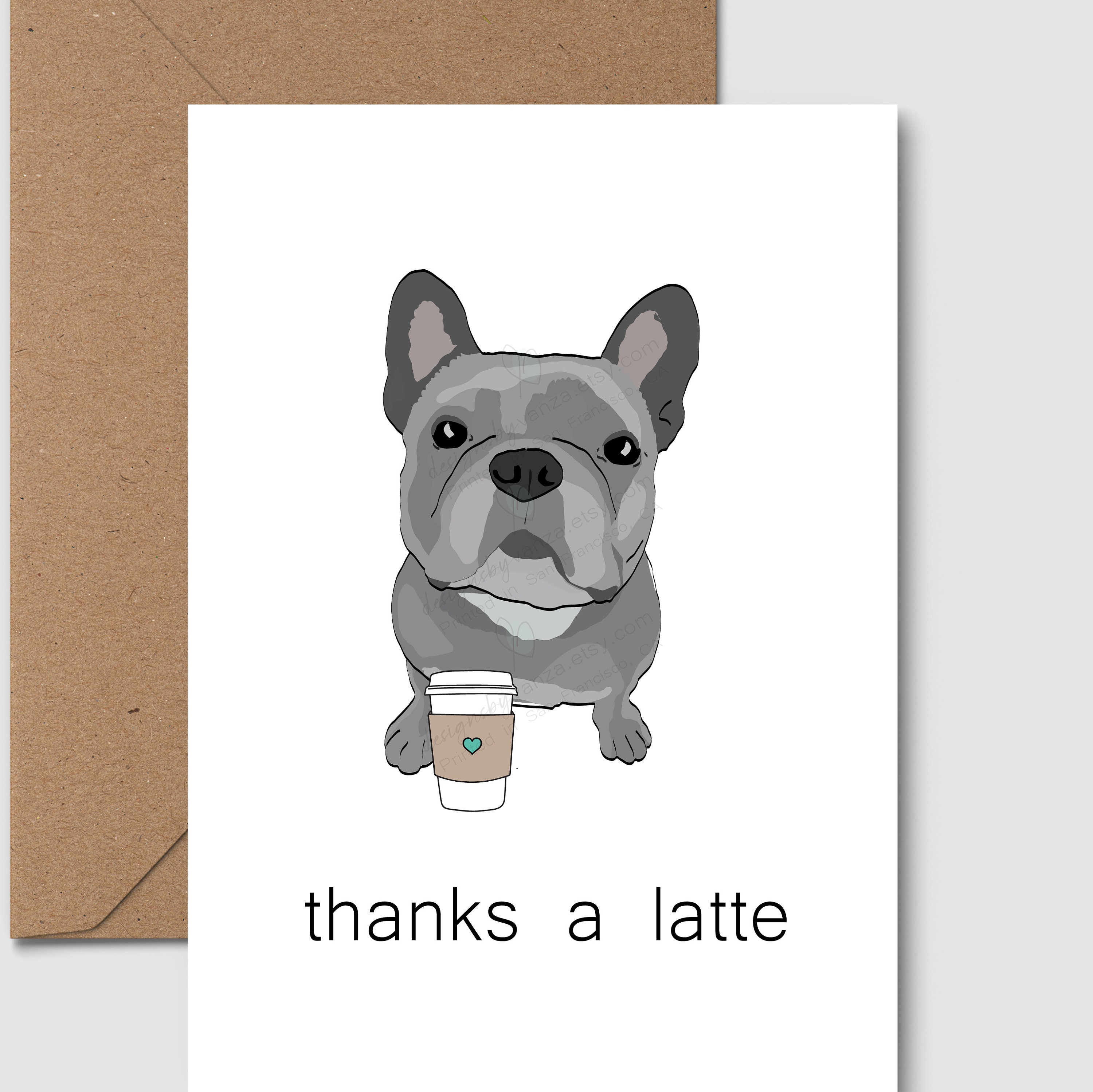 Artery8 Grußkarte Französische Bulldogge – 17,5x12,5 Cm, Blanko, Hochwertiges Papier, Für Geburtstag & Danke