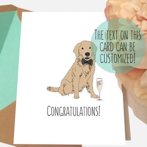 Golden Retriever Wedding Card | Congratulations | Custom Dog Card