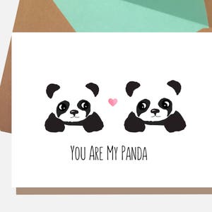 Arquivo digital para cartão Panda para impressão em casa | Você é meu panda | Cartão de Dia das Mães para Esposa