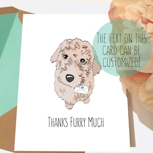 GOLDEN Doodle Thank You Card | Thanks Furry Much