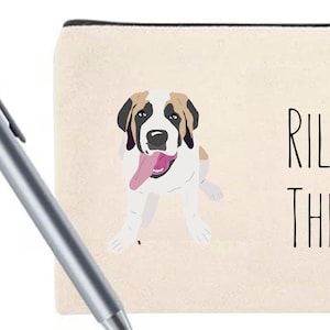 St. Bernard Cosmetic Bag | Travel Bag | Pencil Pouch | Mask Bag