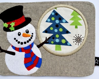 MUGRUG {snowman}, cup rug, coaster