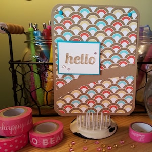 Patrón Hello Card - Hi Card - Tarjeta en blanco - Tarjeta hecha a mano - Tarjeta de felicitación - Para él o ella - Regalo - Idea de regalo