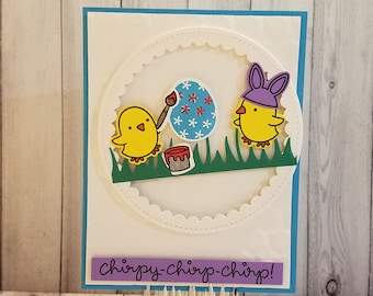 Easter Card, Happy Easter, Chicks, Greeting Card with Envelope, Handmade, Easter Egg, Chirp, 3D, Gift