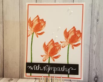 Handmade Sympathy Greeting Card: Tulips